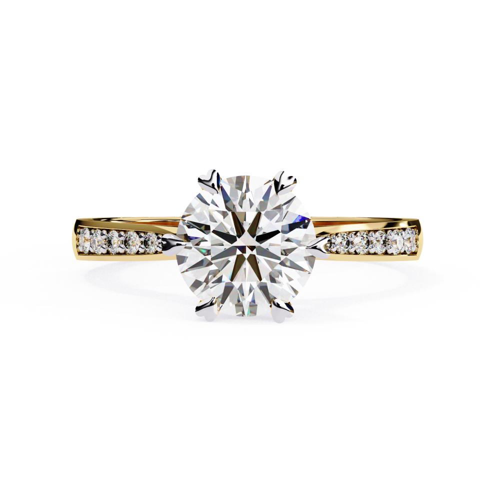 Round Prime Cathedral Engagement Ring