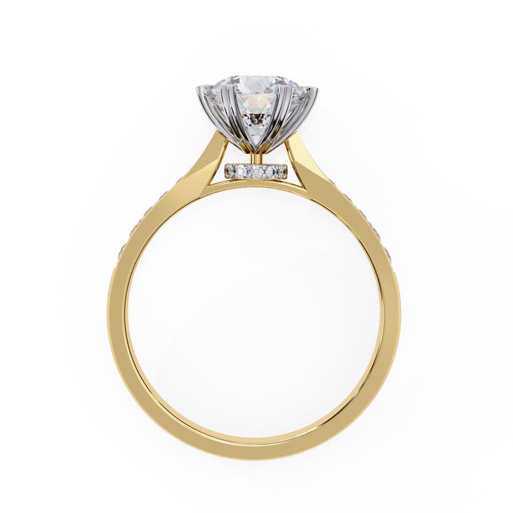 Round Prime Cathedral Engagement Ring