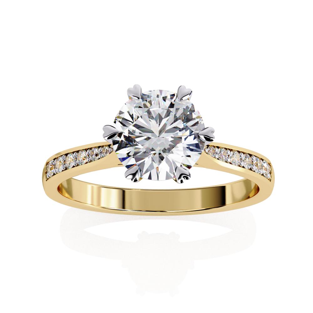Round Prime Cathedral Engagement Ring