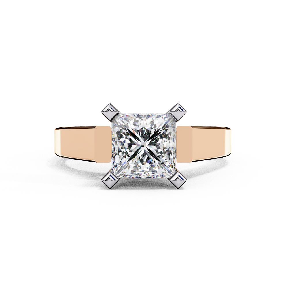 Princess Solitaire with Tapered Engagement Ring