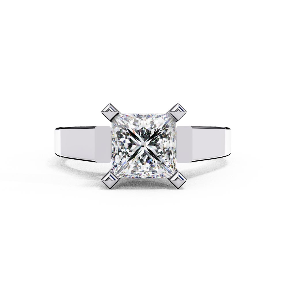 Princess Solitaire with Tapered Engagement Ring