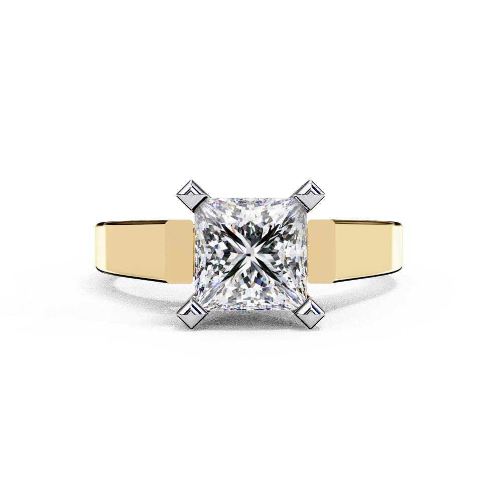 Princess Solitaire With Tapered Engagement Ring