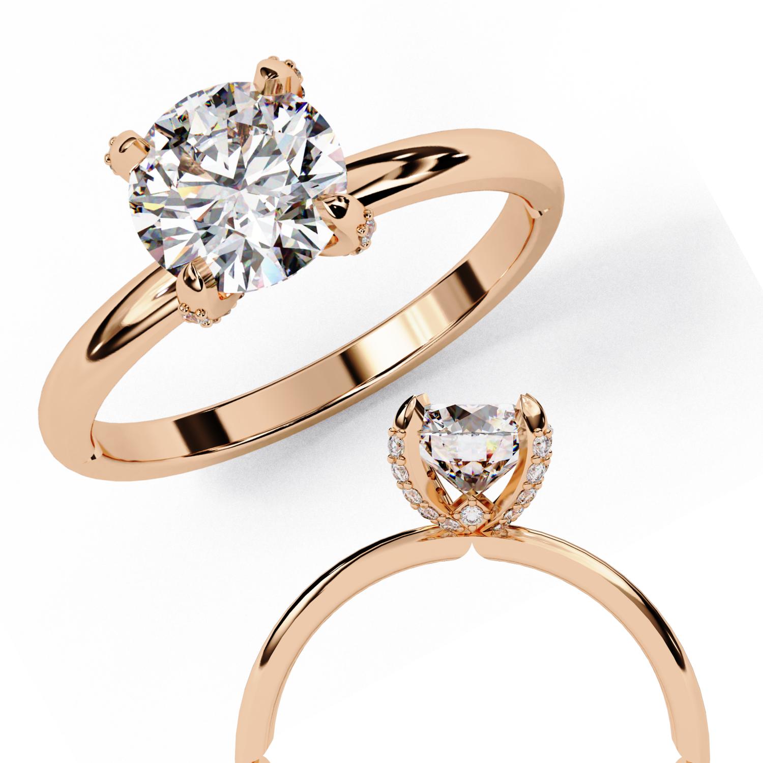 Round Solitaire with Prong Set Engagement Ring