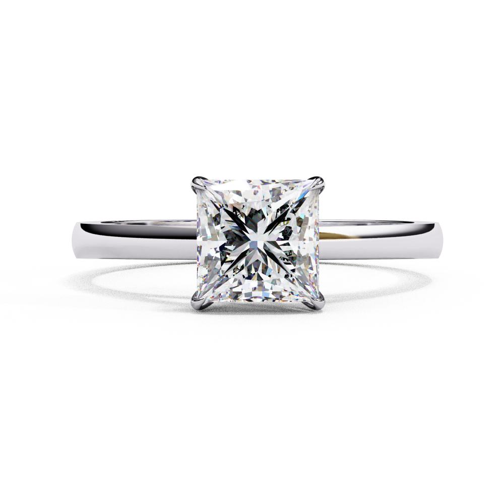 Princess Solitaire Cathedral Engagement Ring