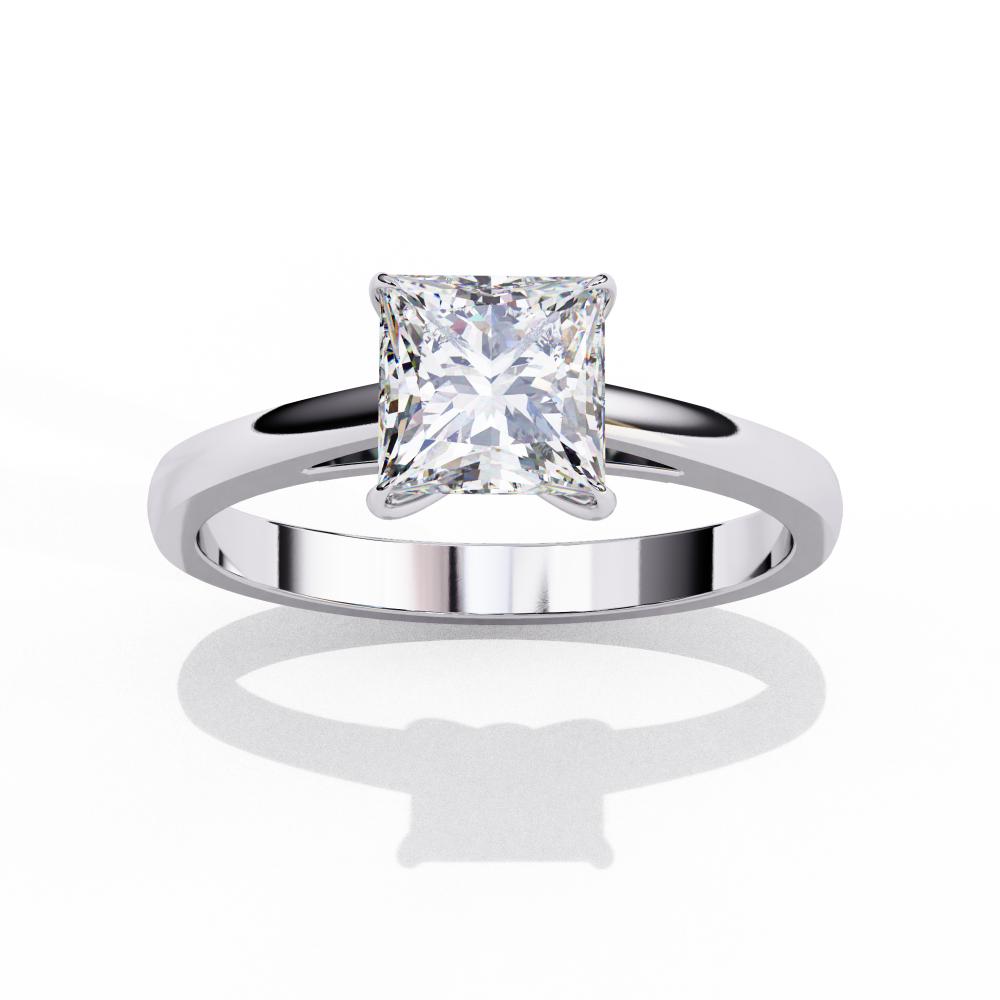 Princess Solitaire Cathedral Engagement Ring