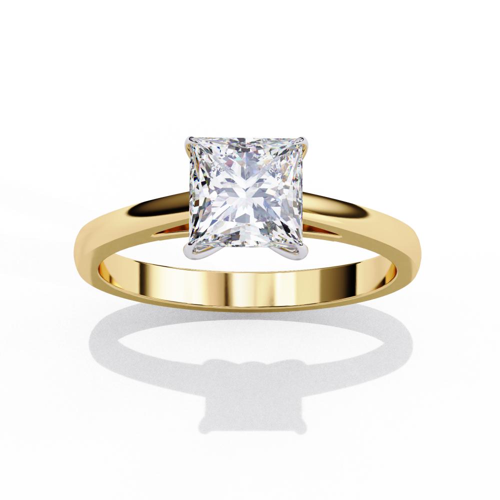 Princess Solitaire Cathedral Engagement Ring