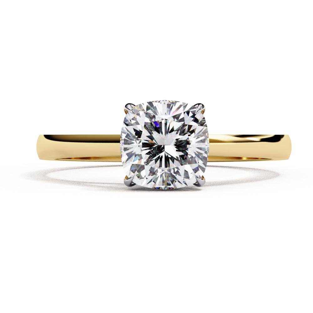 cathedral cushion cut engagement rings