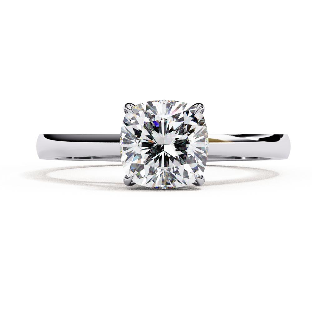 Cushion Solitaire Cathedral Engagement Ring