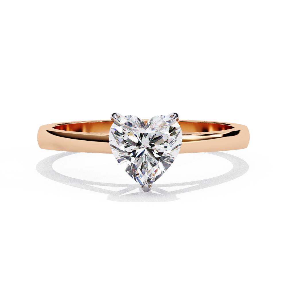 Heart Solitaire Cathedral Engagement Ring