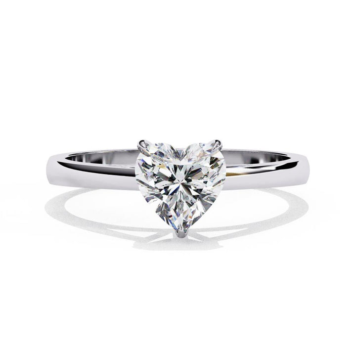 Heart Solitaire Cathedral Engagement Ring