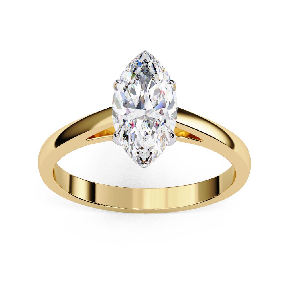 Marquise Solitaire Cathedral Engagement Ring