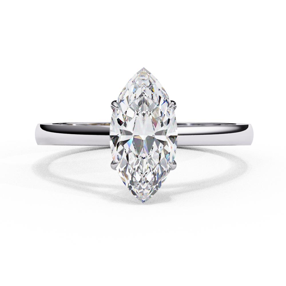Marquise Solitaire Cathedral Engagement Ring