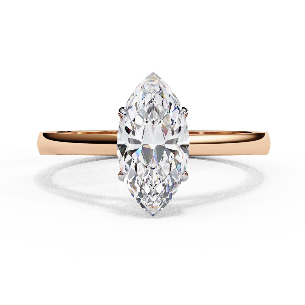 Marquise Solitaire Cathedral Engagement Ring