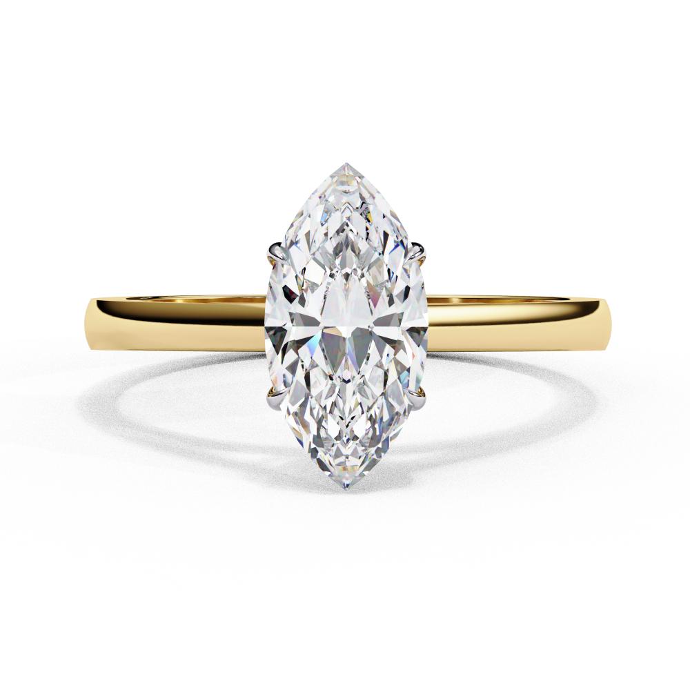 Marquise Solitaire Cathedral Engagement Ring