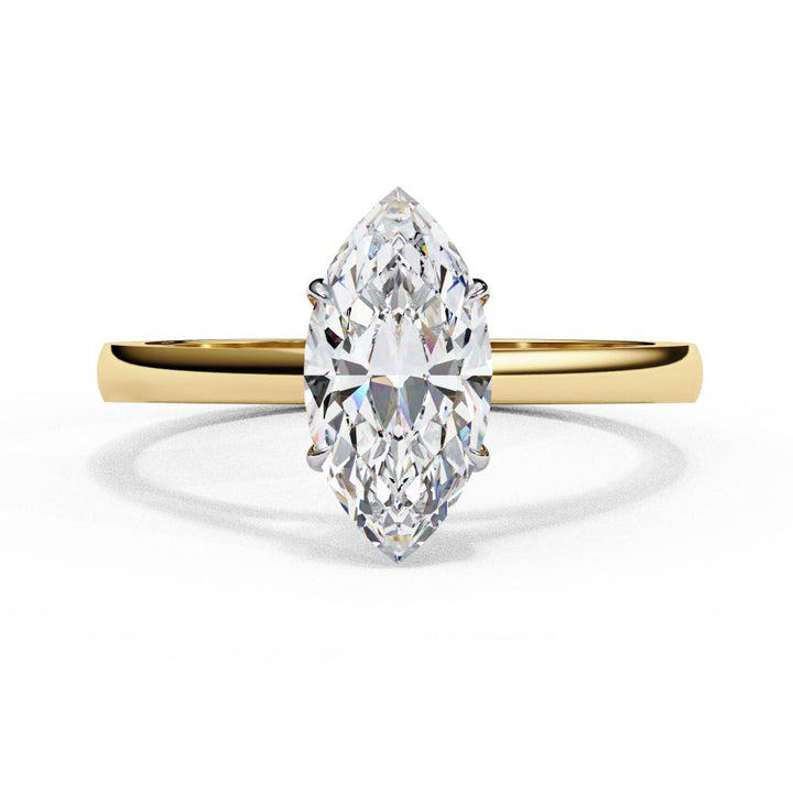 Marquise Solitaire Cathedral Engagement Ring