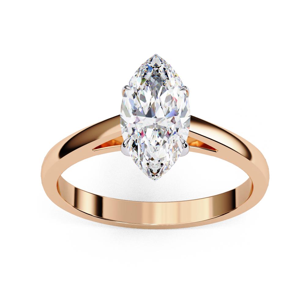 Marquise Solitaire Cathedral Engagement Ring