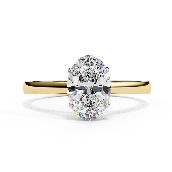 Oval Solitaire Cathedral Engagement Ring