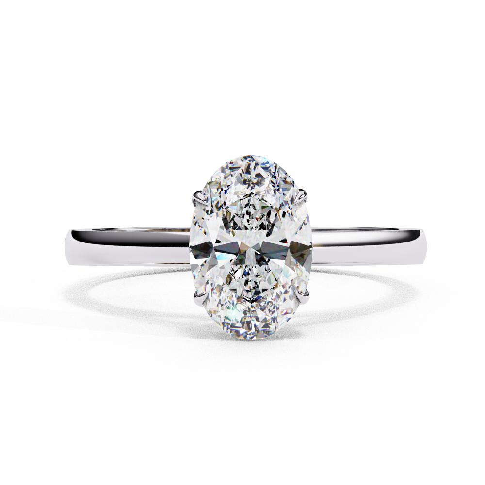 Oval Solitaire Cathedral Engagement Ring