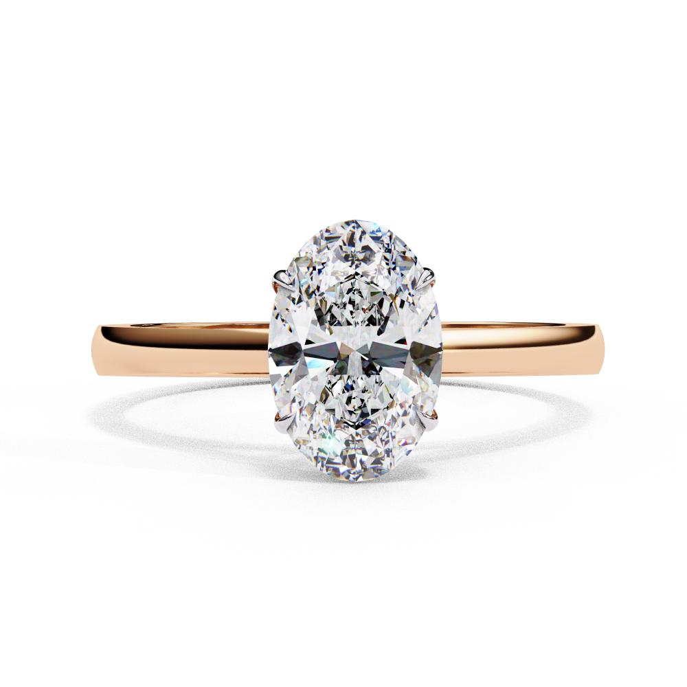 Oval Solitaire Cathedral Engagement Ring