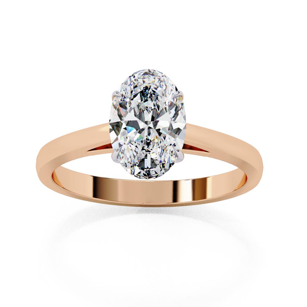 Oval Solitaire Cathedral Engagement Ring