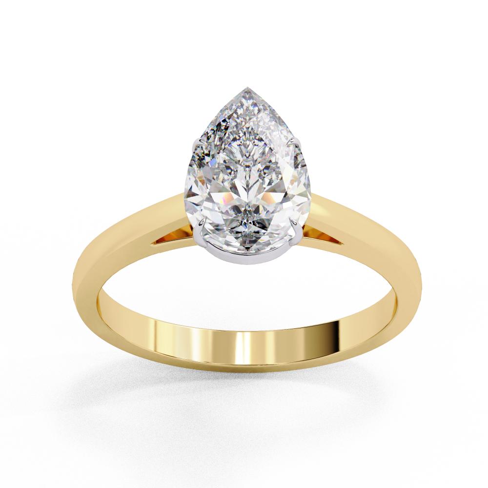 Pear Solitaire Cathedral Engagement Ring