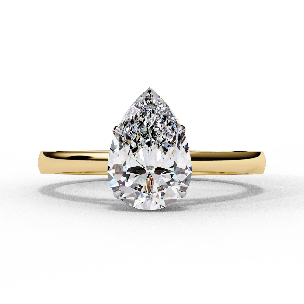Pear Solitaire Cathedral Engagement Ring