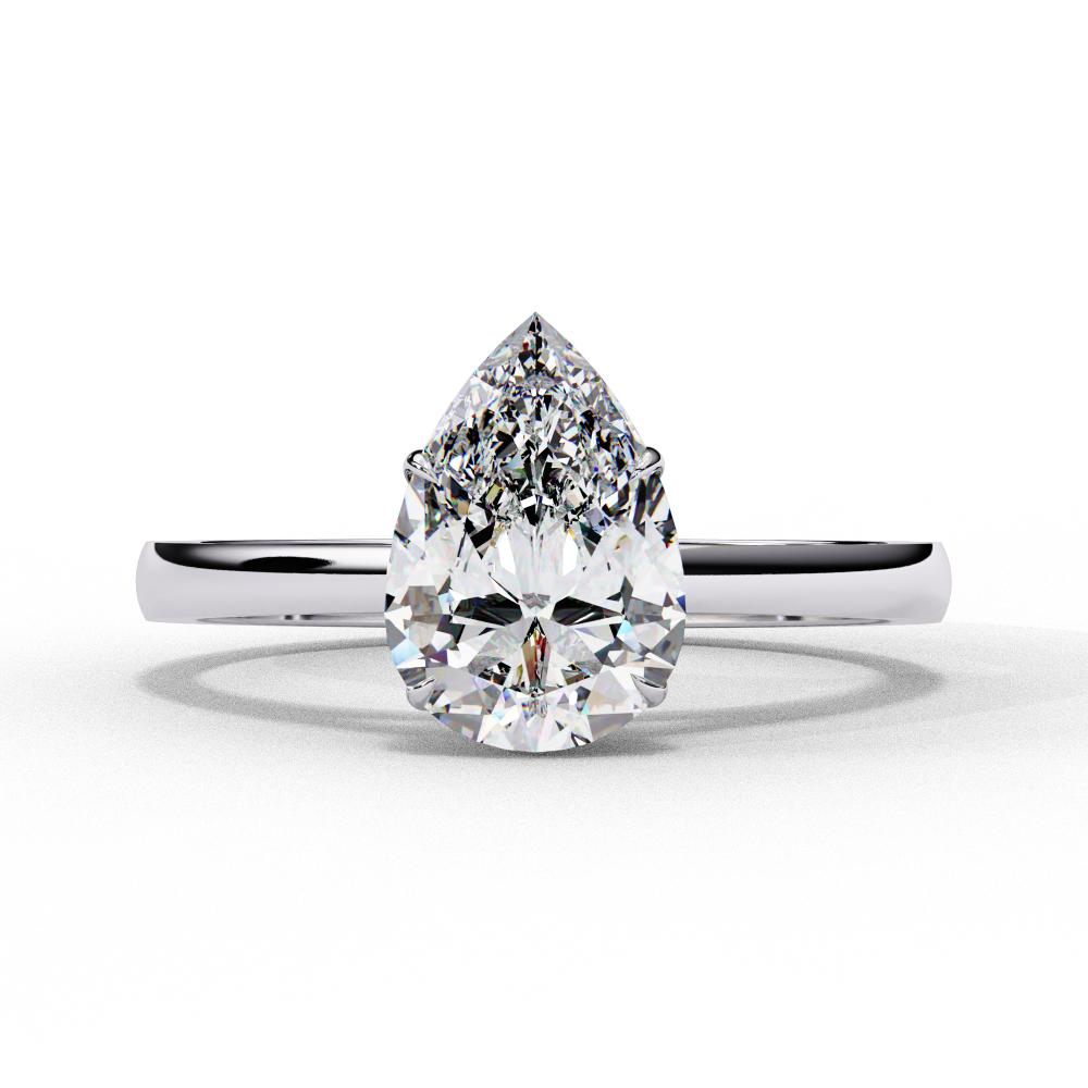 Pear Solitaire Cathedral Engagement Ring