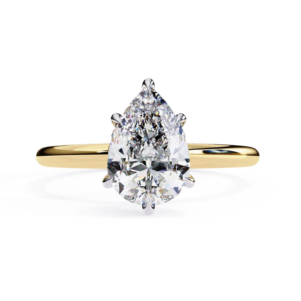 Pear Hidden Halo Engagement Ring