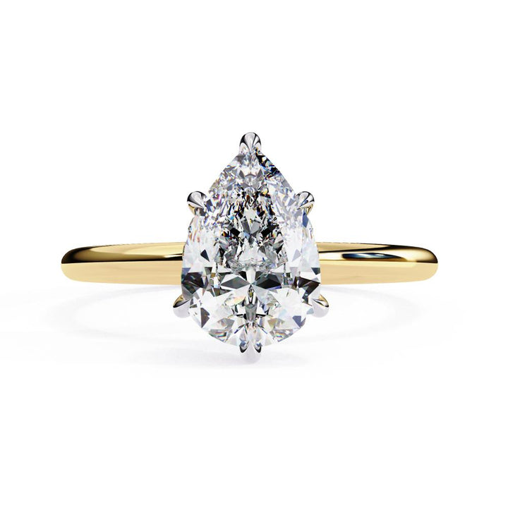 Pear Hidden Halo Engagement Ring