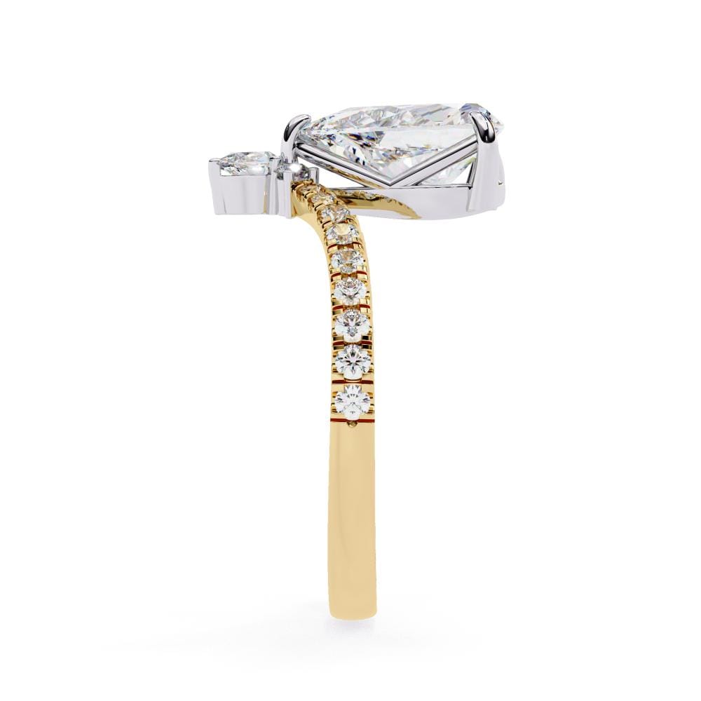 Pear Vintage Style With Curved Engagement ring