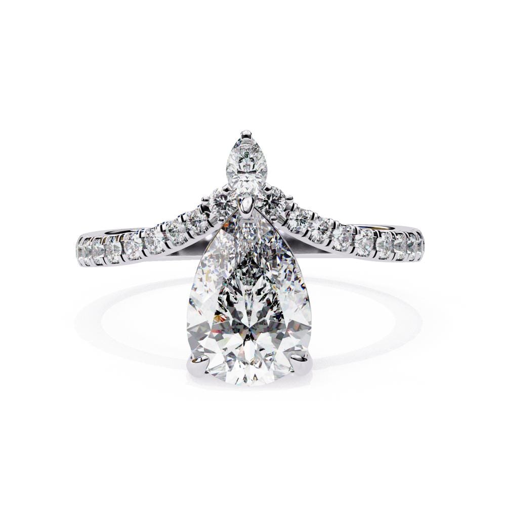 Pear Vintage Style With Curved Engagement ring