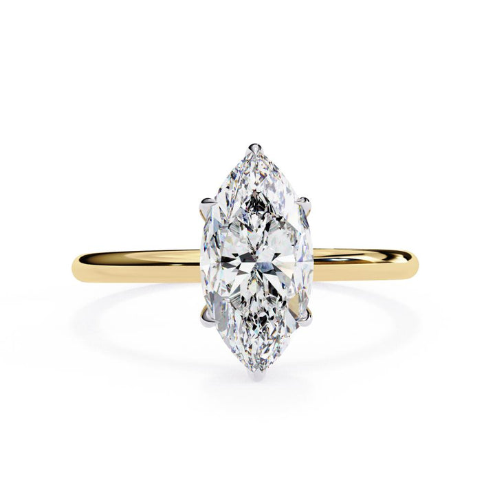 Marquise Hidden Halo Engagement Ring