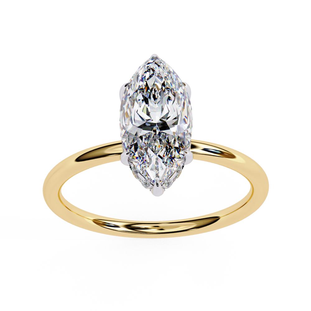 Marquise Hidden Halo Engagement Ring