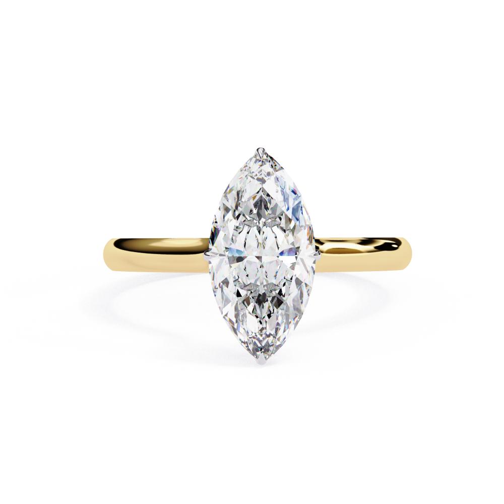 Marquise Petite Pave Hidden Halo Engagement Ring