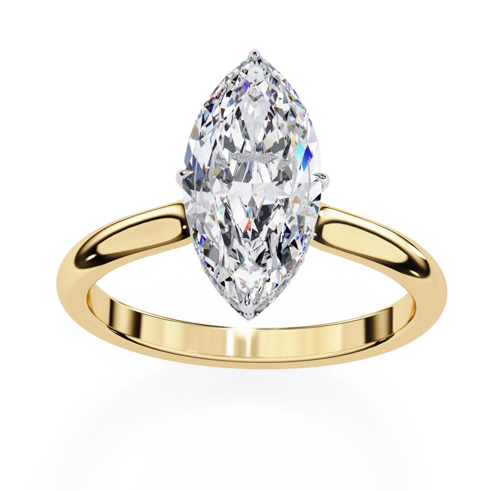 Marquise Petite Pave Hidden Halo Engagement Ring