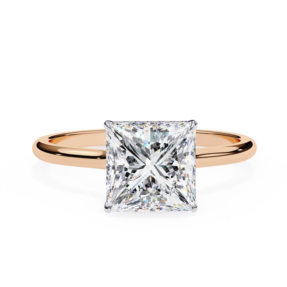 Princess Petite Pave Hidden Halo Engagement Ring