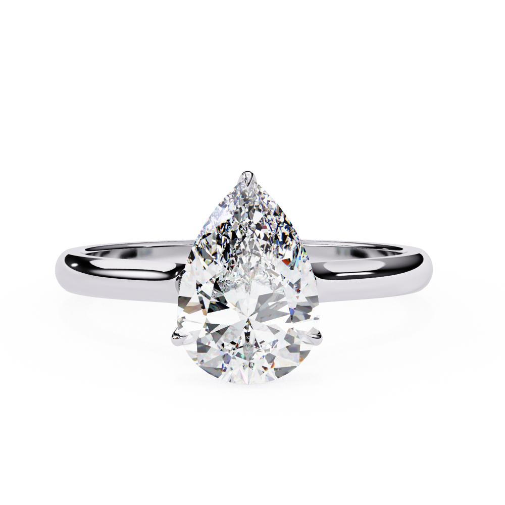 Pear Petite Pave Hidden Halo Engagement Ring