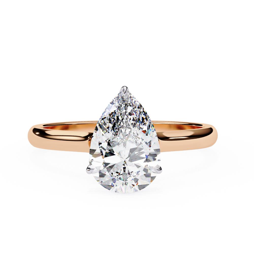 Pear Petite Pave Hidden Halo Engagement Ring