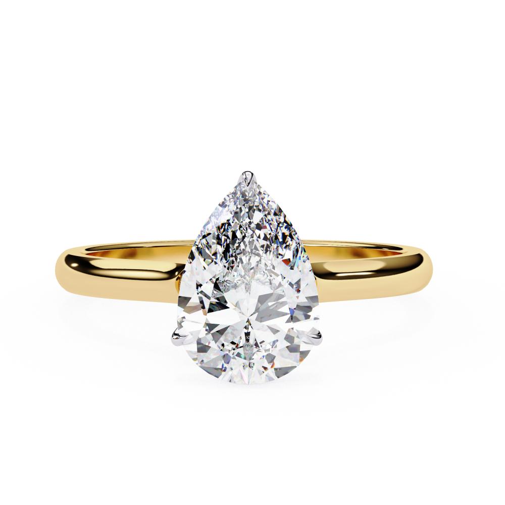Pear Petite Pave Hidden Halo Engagement Ring