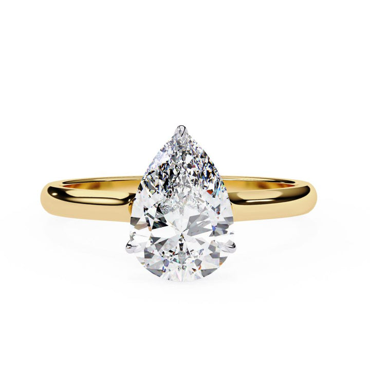 Pear Petite Pave Hidden Halo Engagement Ring