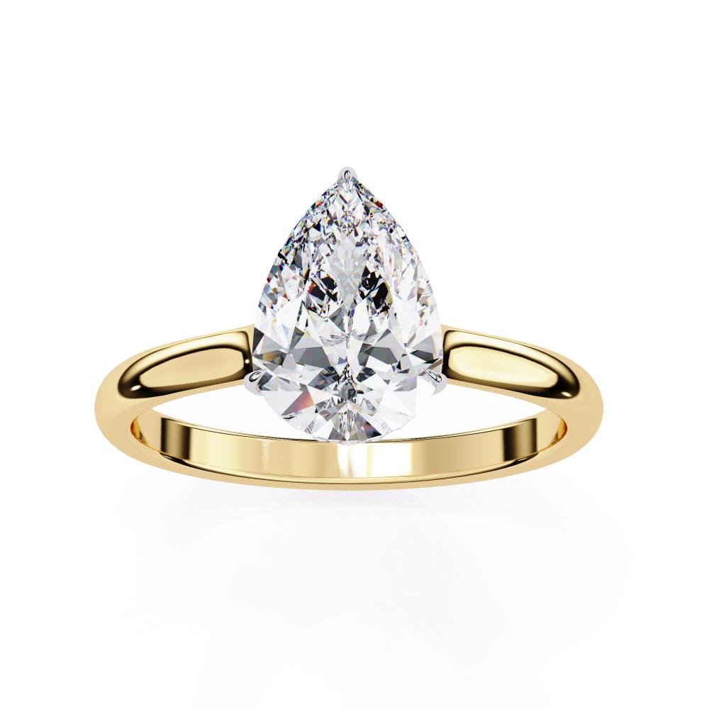 Pear Petite Pave Hidden Halo Engagement Ring