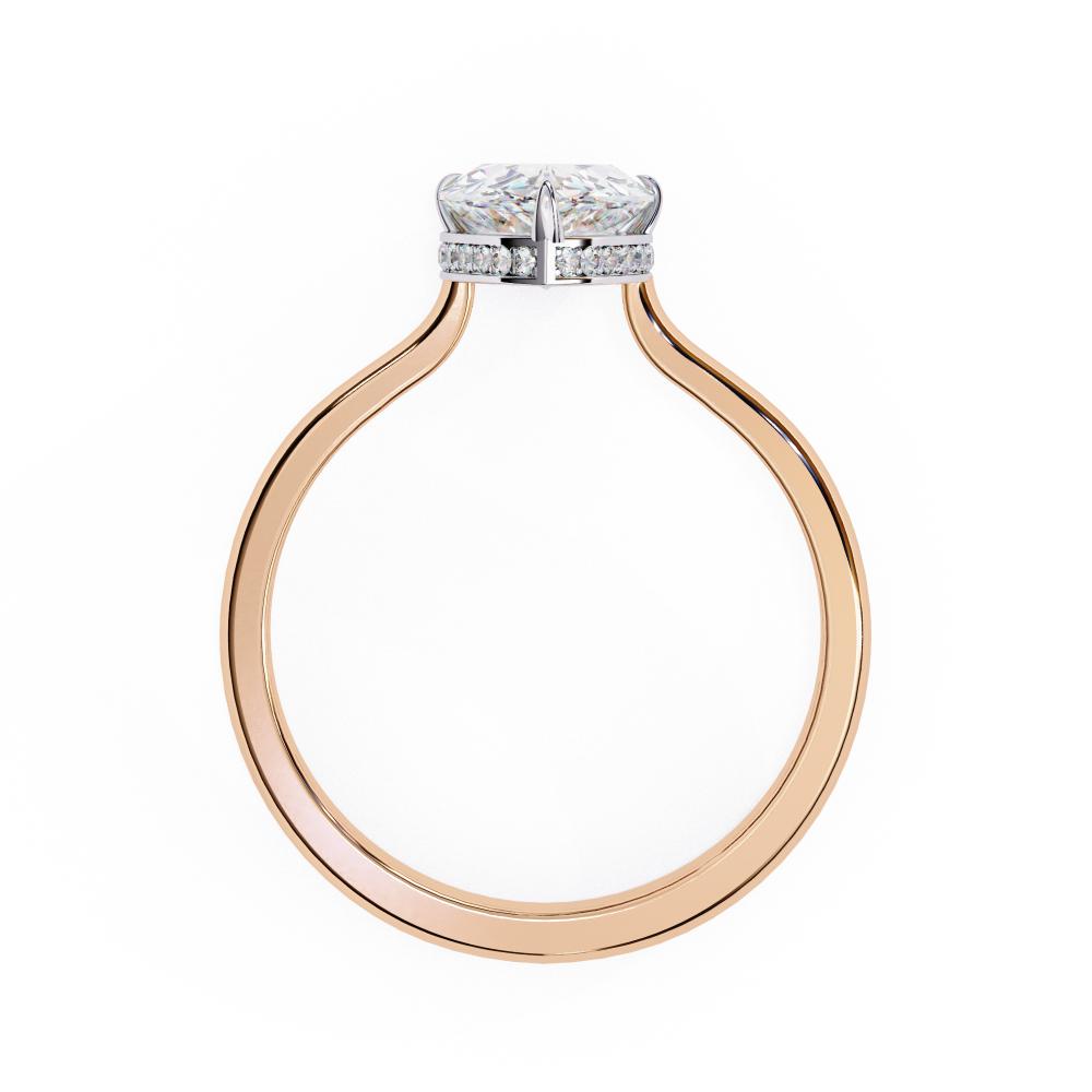 Pear Petite Pave Hidden Halo Engagement Ring