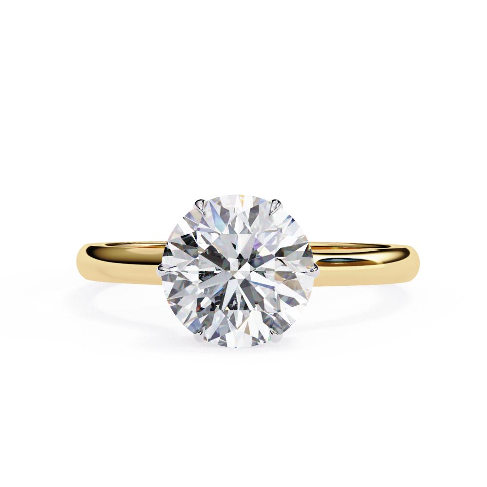 Round Hidden Halo Petite Pave Set Engagement Ring