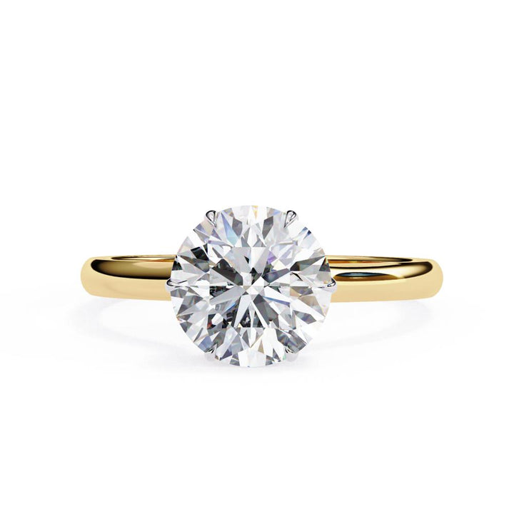 Round Hidden Halo Petite Pave Set Engagement Ring