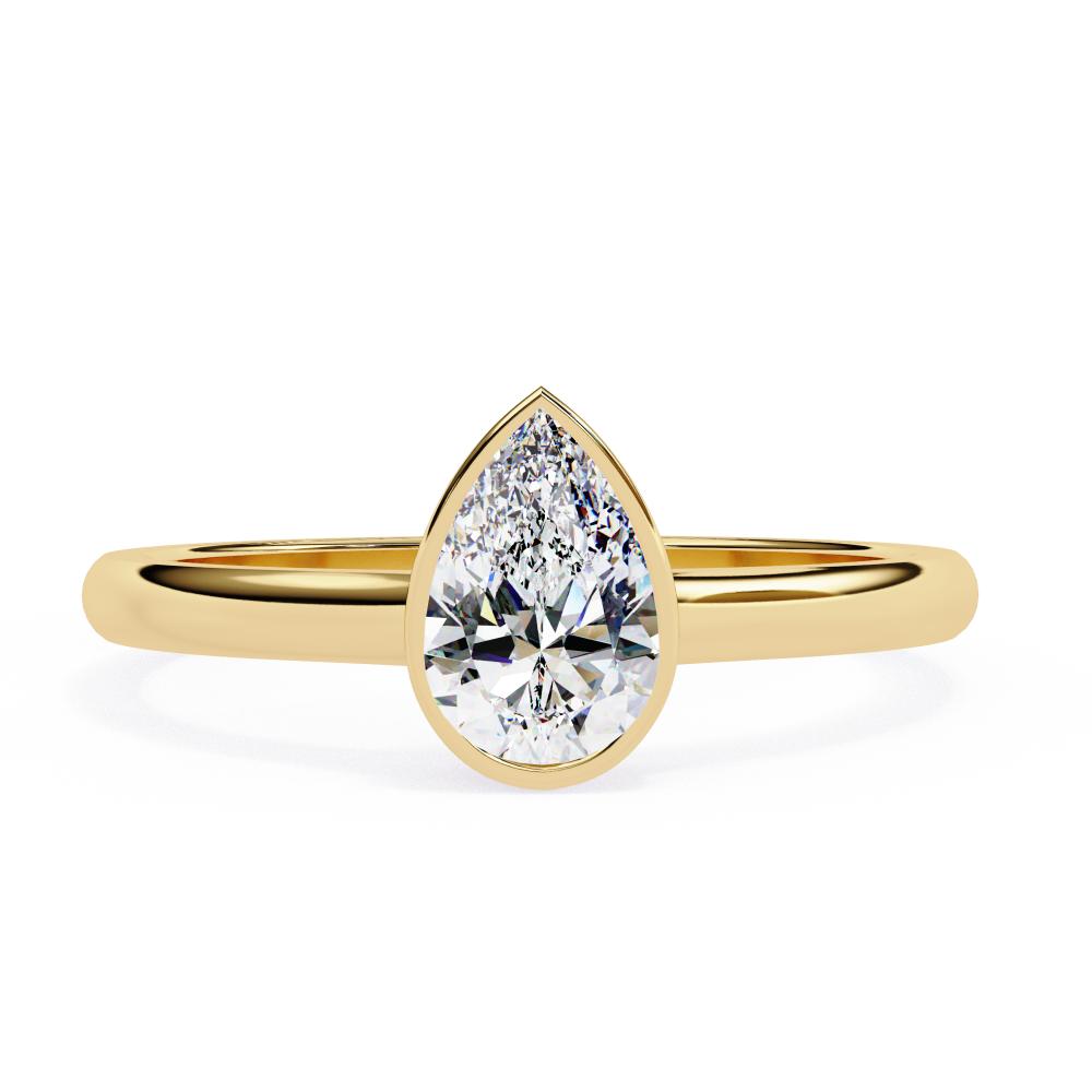 Pear Solitaire With Bezel Set Engagement Ring