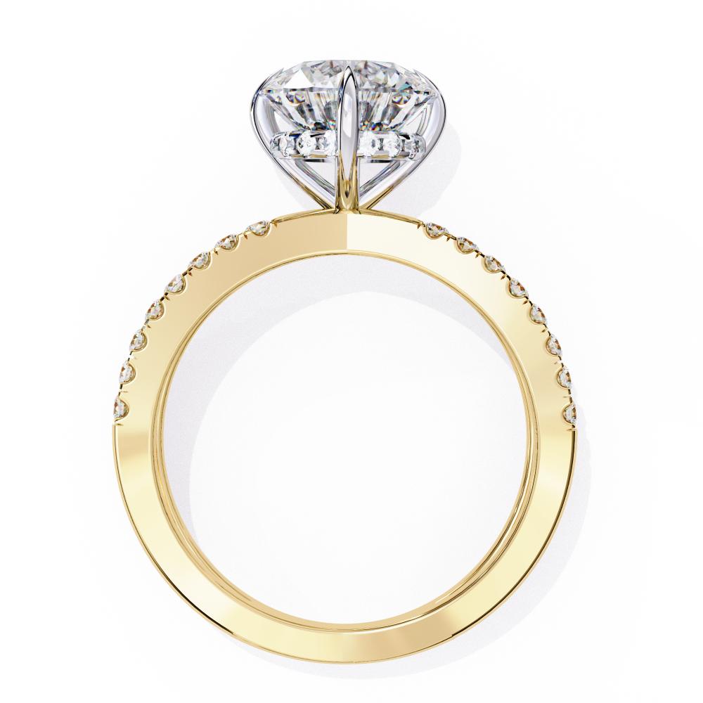 Round Hidden Halo with Split Shank Engagement Ring