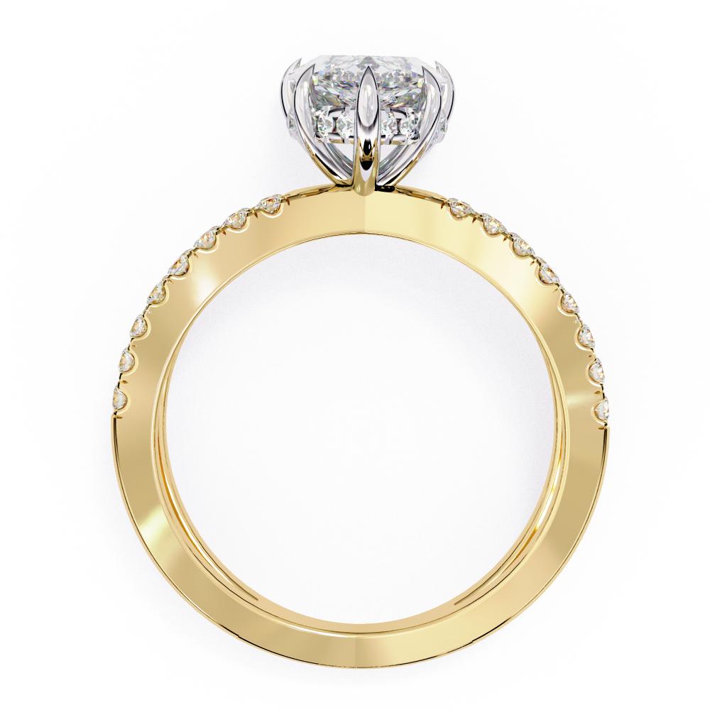 Marquise Hidden Halo With Split Shank Engagement Ring