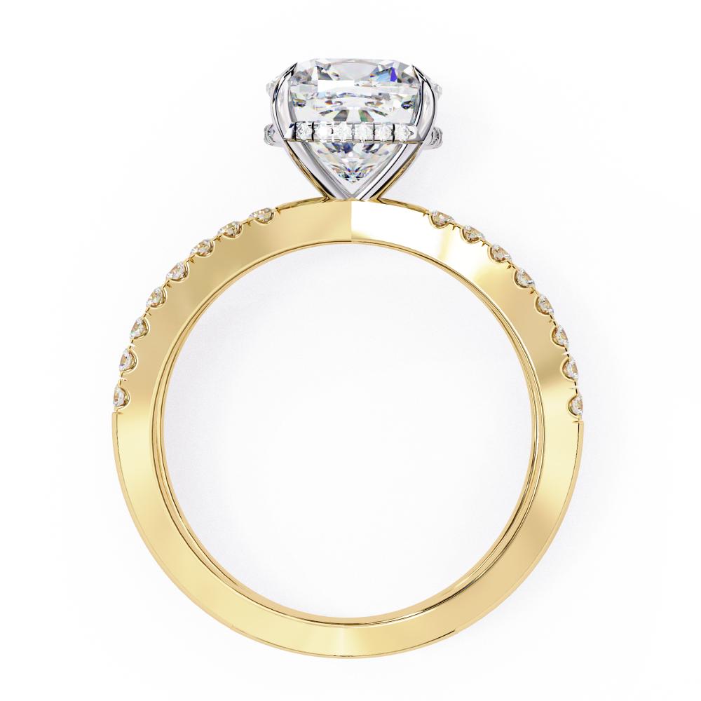 Cushion Hidden Halo with Split Shank Engagement Ring