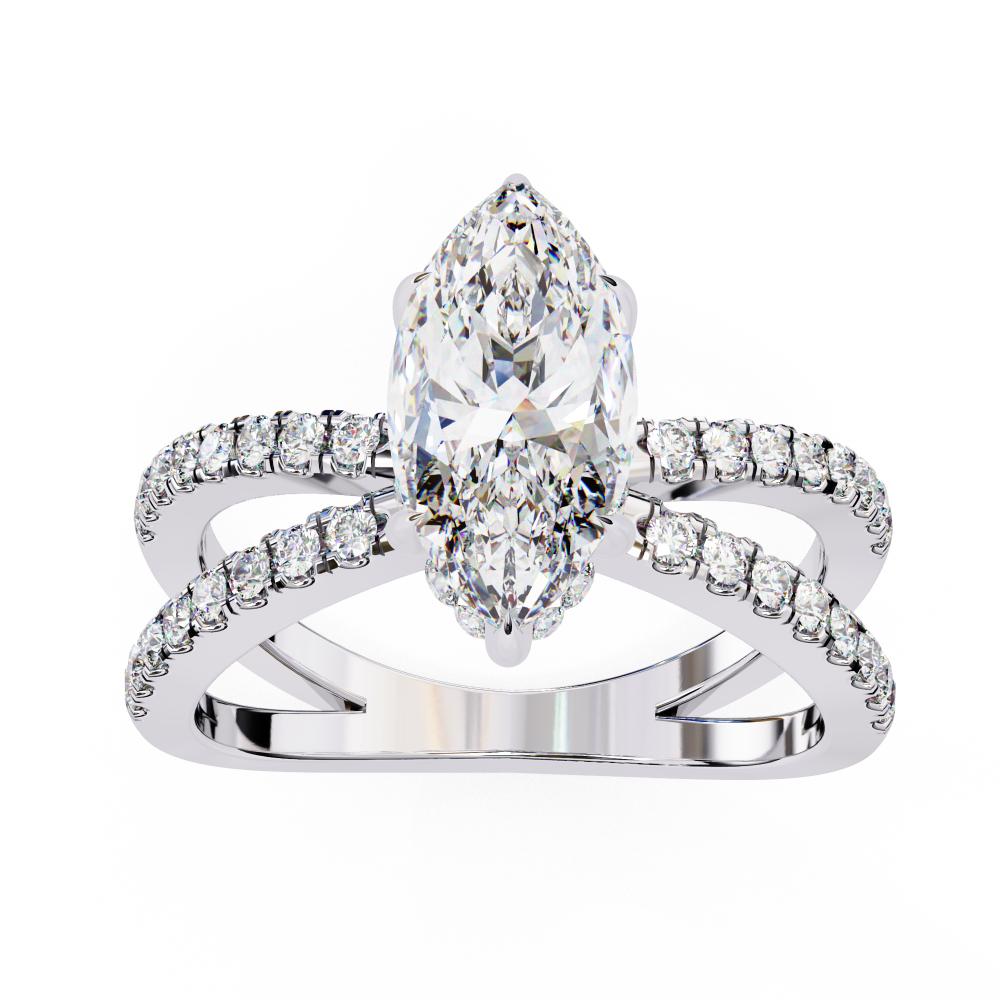 Marquise Split Shank Engagement Ring