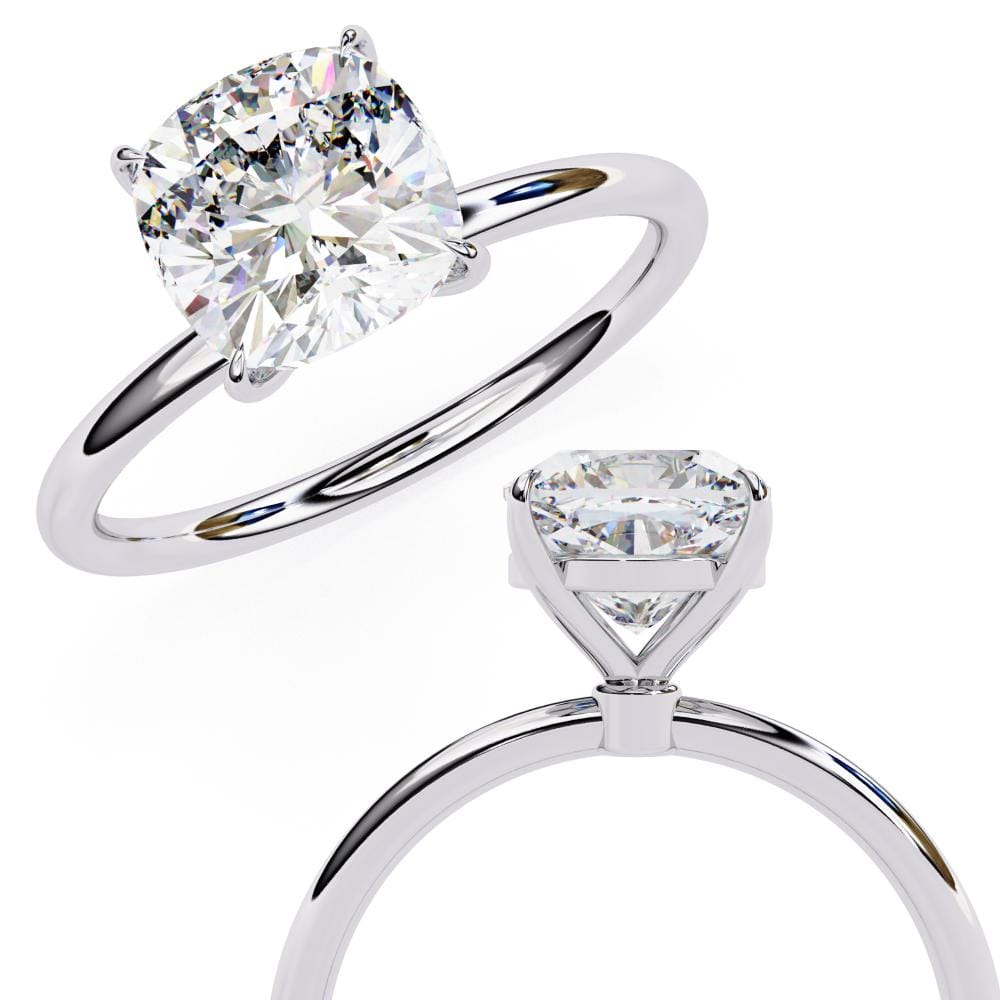 Cushion Solitaire Engagement ring